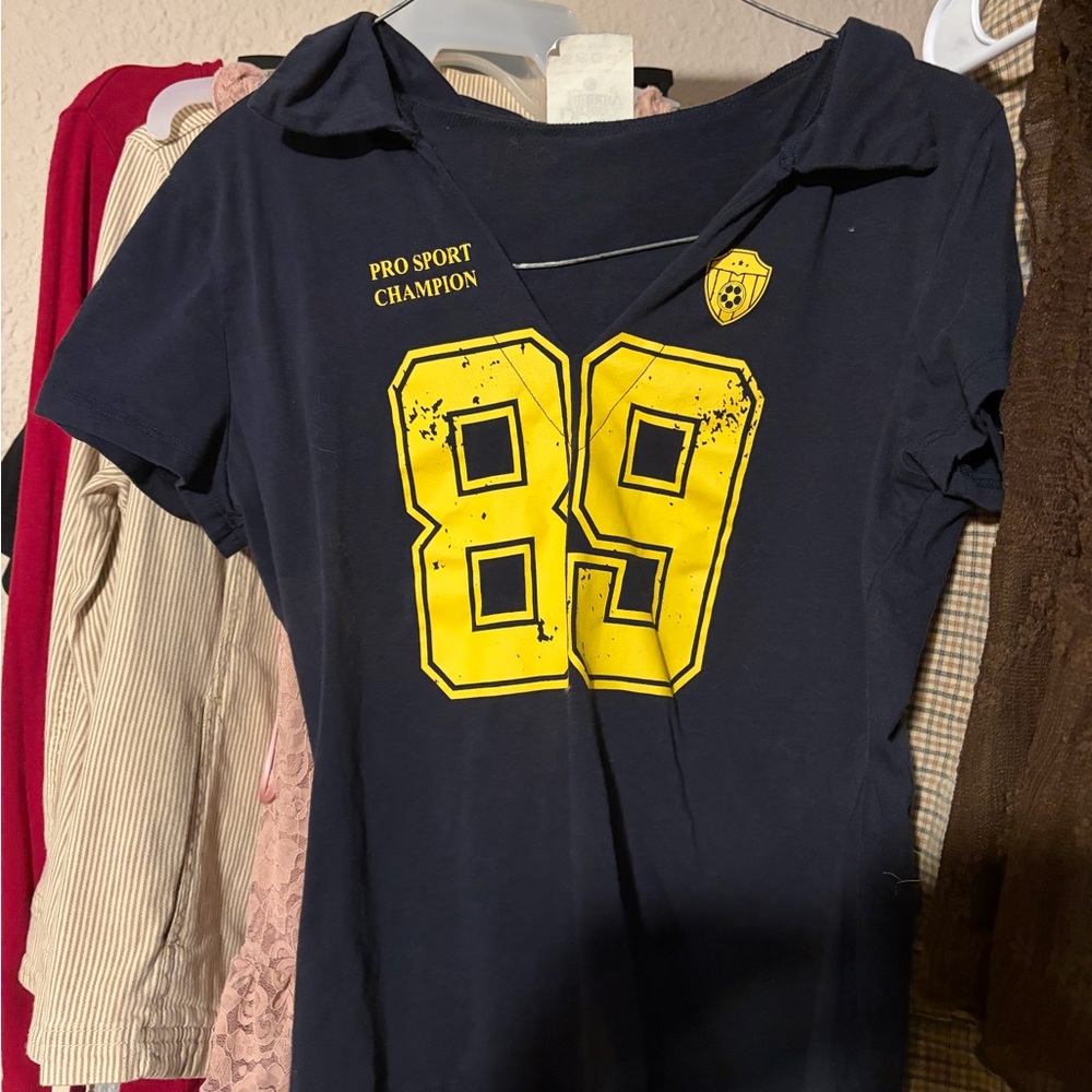 Kids Navy Blue Graphic Tee with Yellow '89'
